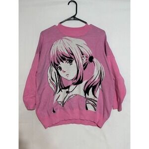 Death Note Sweater Misa Amane Anime Knitted Gothic Womens Sweater S Pink